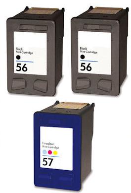 Remanufactured HP 56 Black and HP 57 Colour Ink Cartridges + EXTRA BLACK